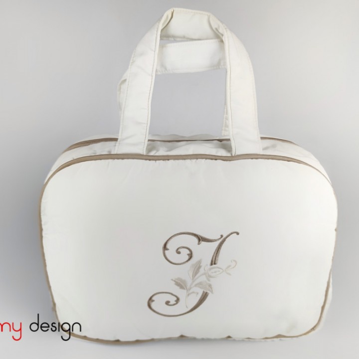 Túi Toiletry - Gemma monogram Q-Warm white/Beige